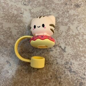 New! Silicone Cat Straw Topper designed to be used with large drinking straws